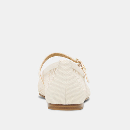 Dolce Vita Reyes White Woven Raffia Ballet Flats