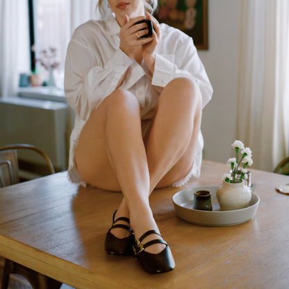 Dolce Vita BAYLEE BALLET FLATS BLACK LEATHER