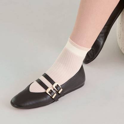 Dolce Vita BAYLEE BALLET FLATS BLACK LEATHER