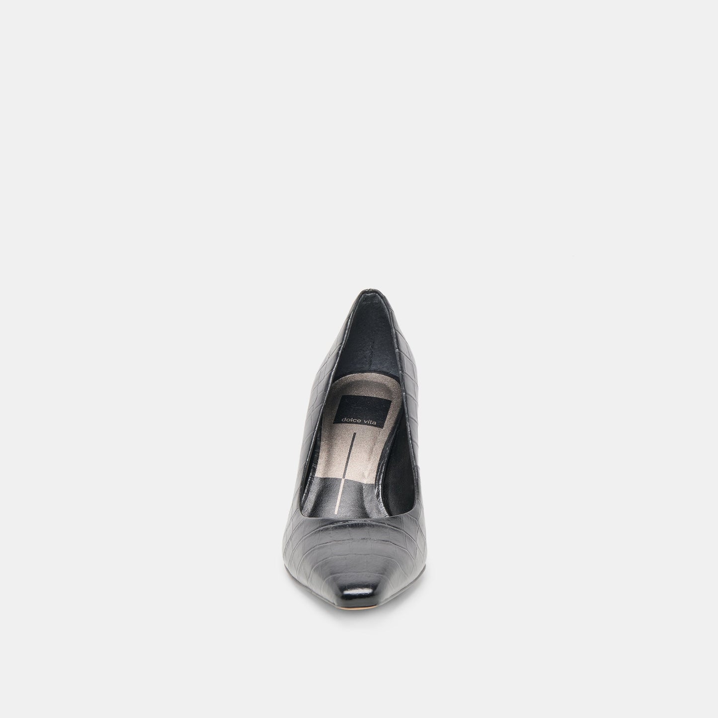 Dolce Vita Briona Noir Croco Embossed Leather Heels