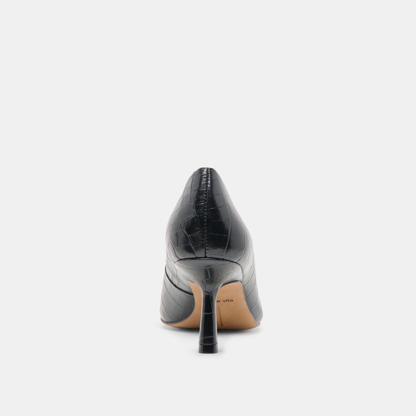 Dolce Vita Briona Noir Croco Embossed Leather Heels