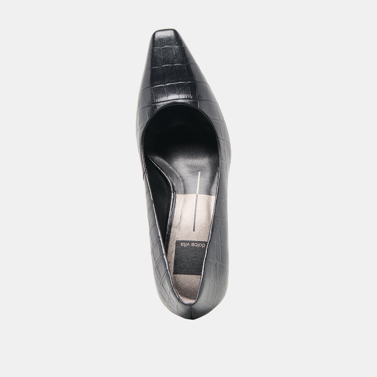 Dolce Vita Briona Noir Croco Embossed Leather Heels