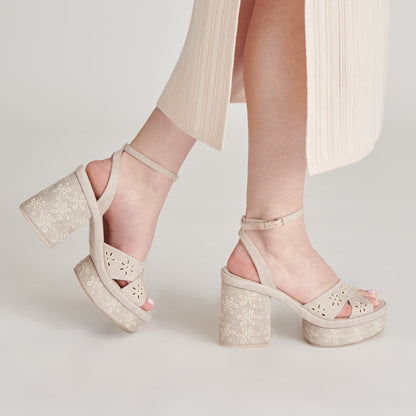 Dolce Vita LAISHA HEELS ALMOND FLORAL EYELET