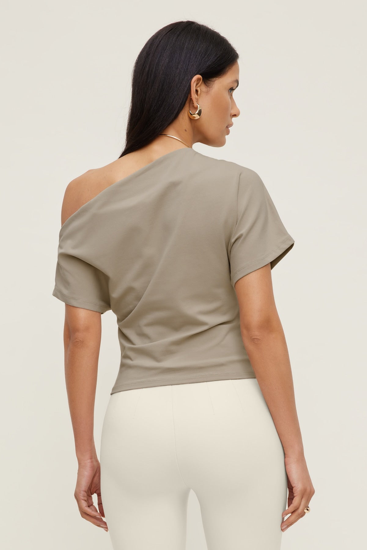 Dynamite On Sale | Alexa Cotton Spandex T Shirt Beige