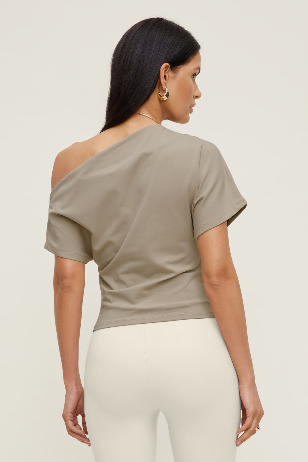 Dynamite On Sale | Alexa Cotton Spandex T Shirt Beige