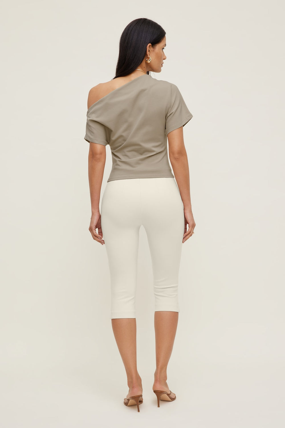 Dynamite On Sale | Alexa Cotton Spandex T Shirt Beige