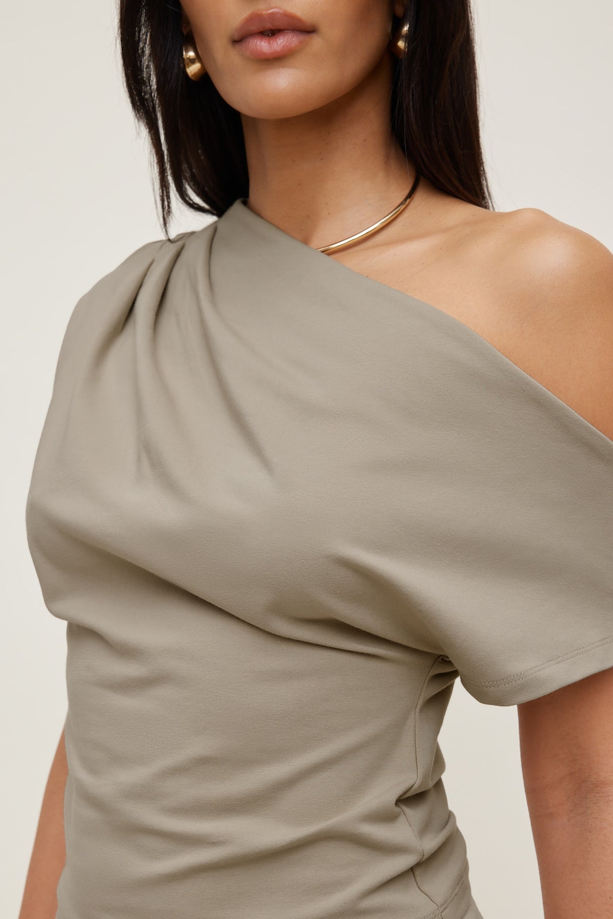 Dynamite On Sale | Alexa Cotton Spandex T Shirt Beige
