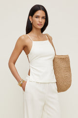 Dynamite Online | Linen Apron Top White