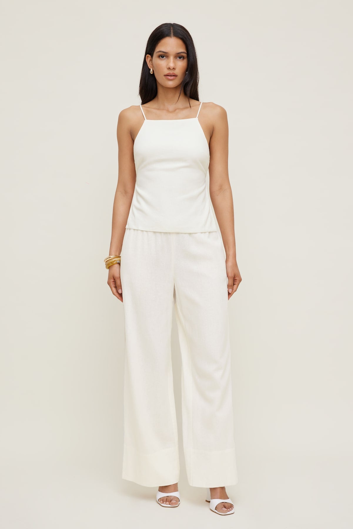 Dynamite Online | Linen Apron Top White