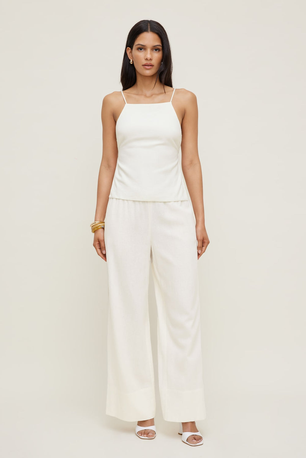 Dynamite Online | Linen Apron Top White