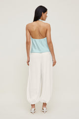 Dynamite Discount | Camila Satin Cowl Halter Neck Blouse Blue