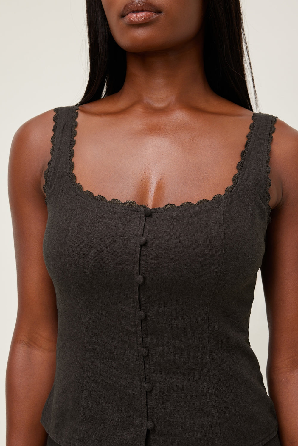 Dynamite Store | Linen Tank Top Brown