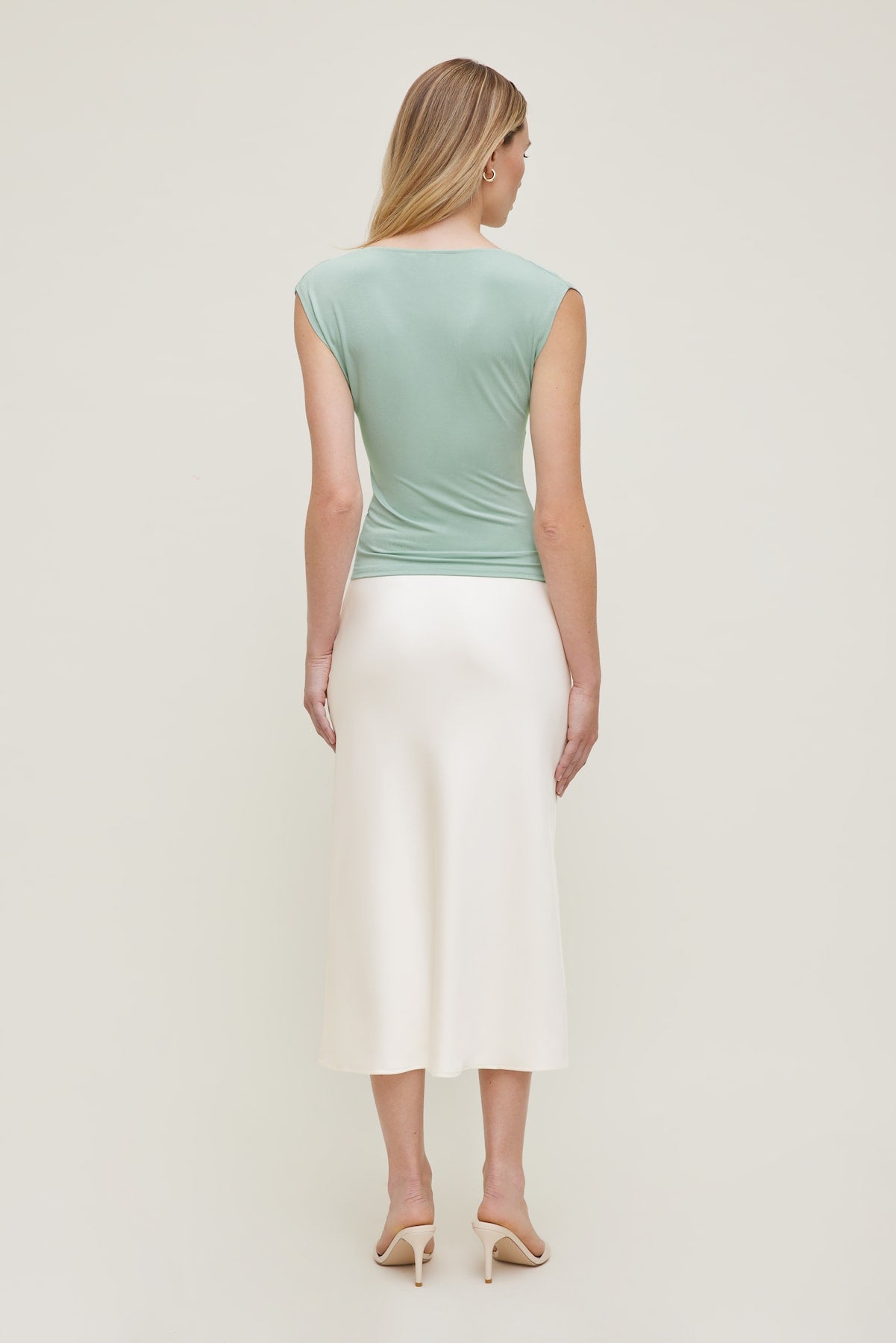 Dynamite Outlets | Draped Scoop Neck Top Blue