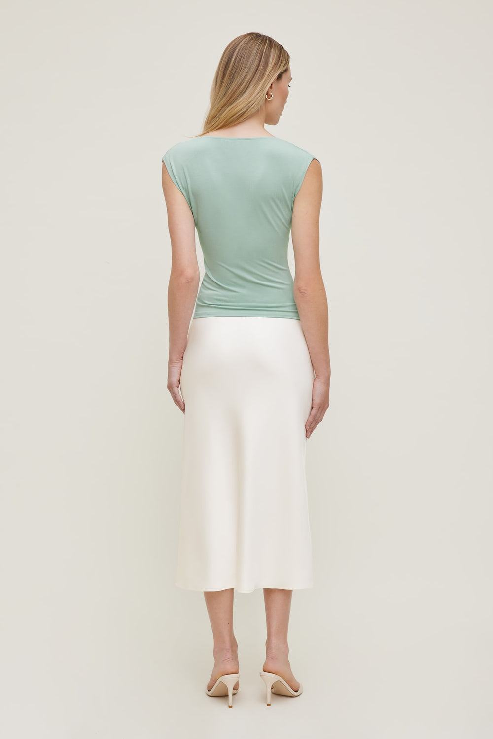 Dynamite Outlets | Draped Scoop Neck Top Blue