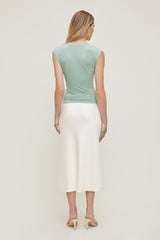 Dynamite Outlets | Draped Scoop Neck Top Blue