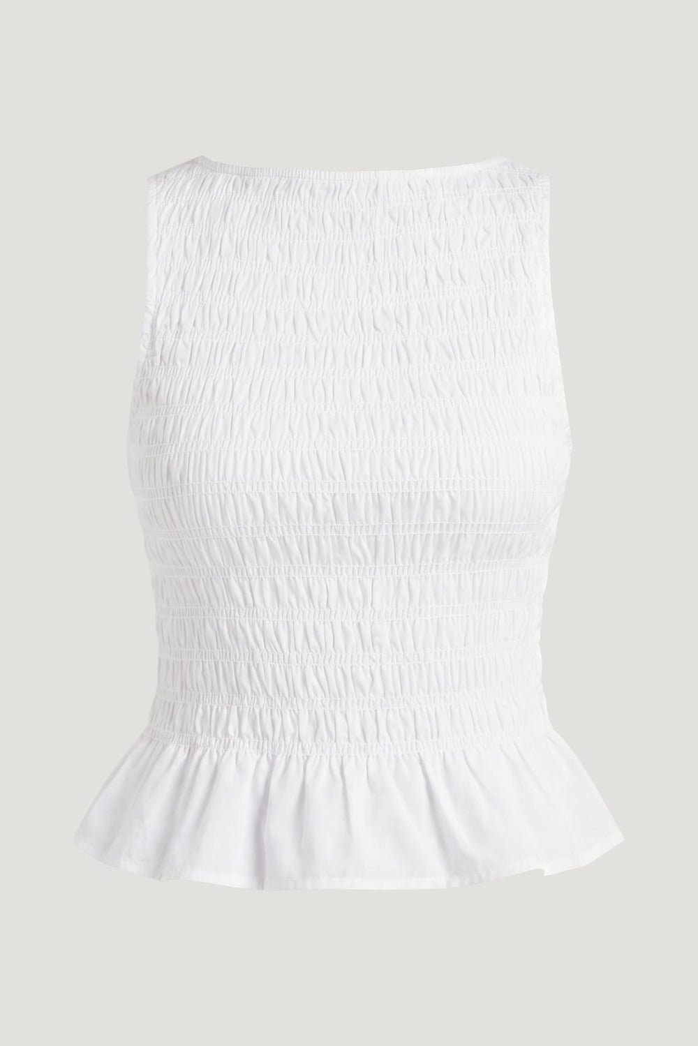 Dynamite US | Shirred Poplin Tank Top White