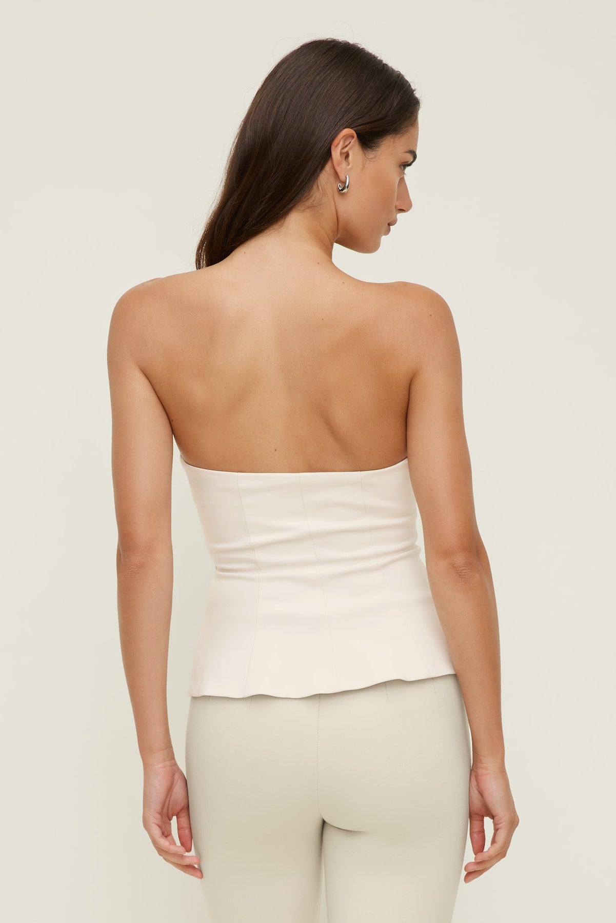 Dynamite On Sale | Peplum Bustier Top Beige