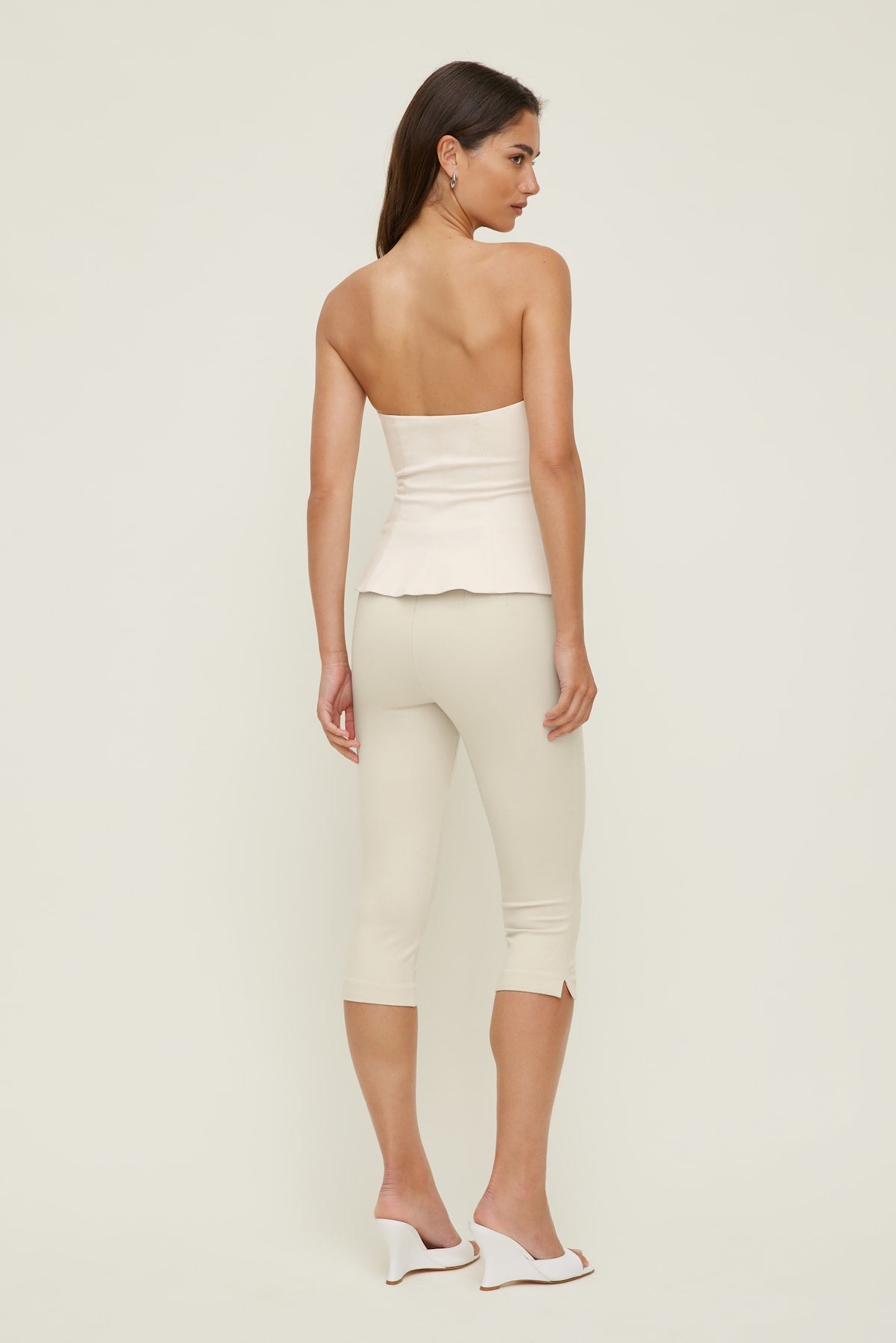 Dynamite On Sale | Peplum Bustier Top Beige