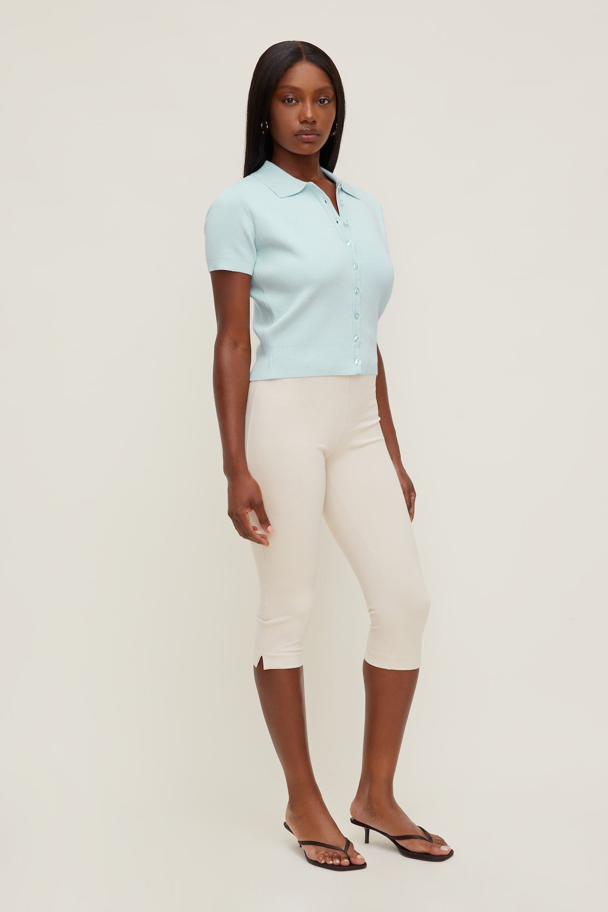 Dynamite Online | Polo Crewneck Cardigan Blue