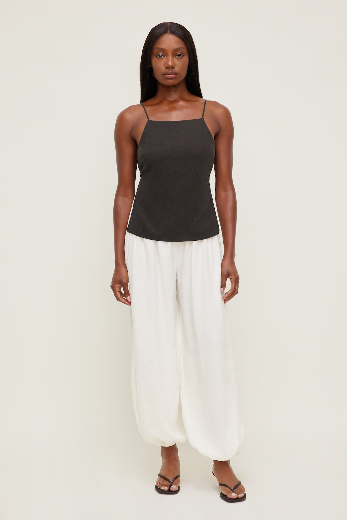 Dynamite Outlet | Linen Apron Top Brown