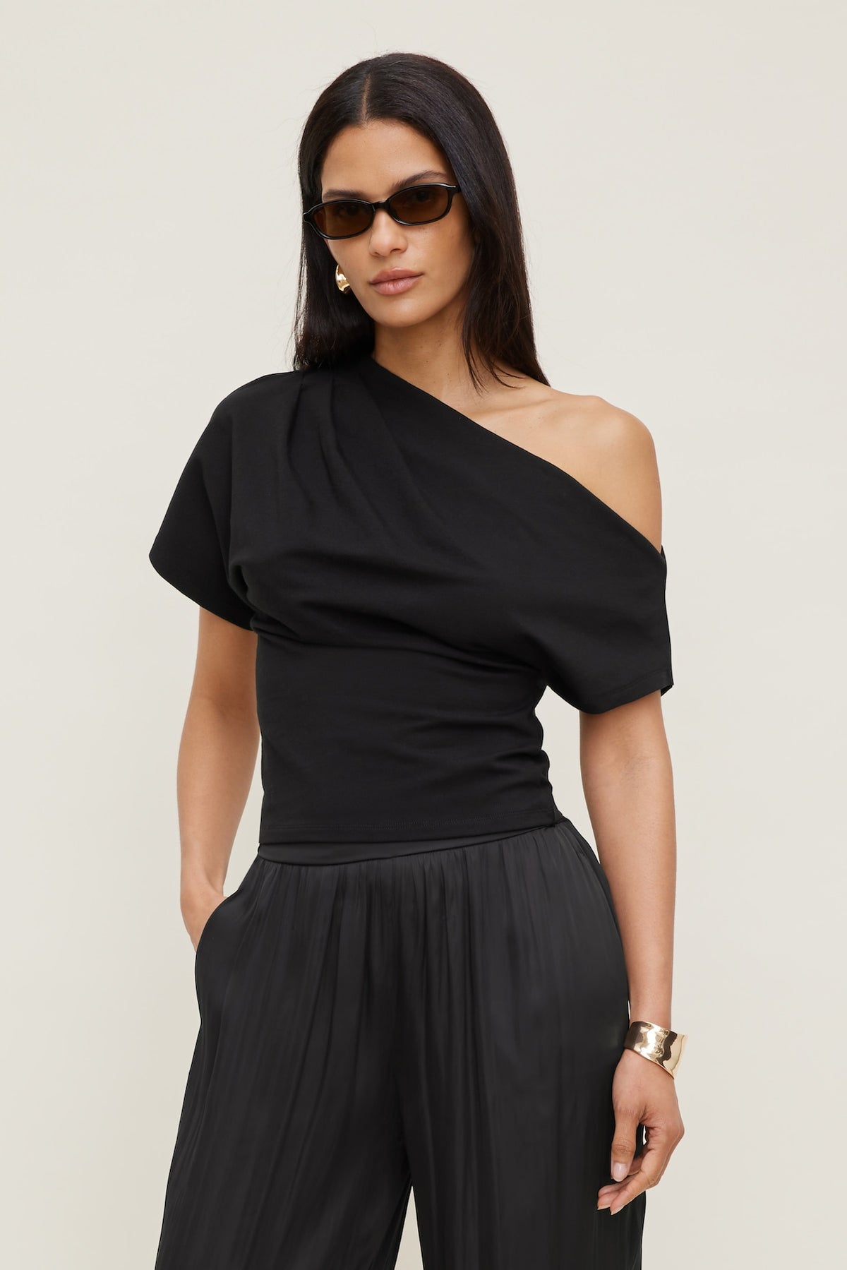 Dynamite US | Alexa Cotton Spandex T Shirt Black