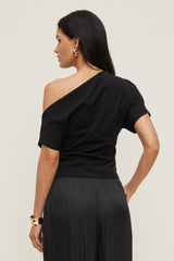 Dynamite US | Alexa Cotton Spandex T Shirt Black