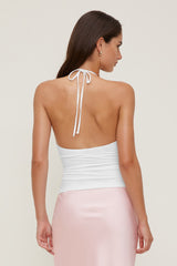 Dynamite On Sale | Sculpt Plunge Halter Top White