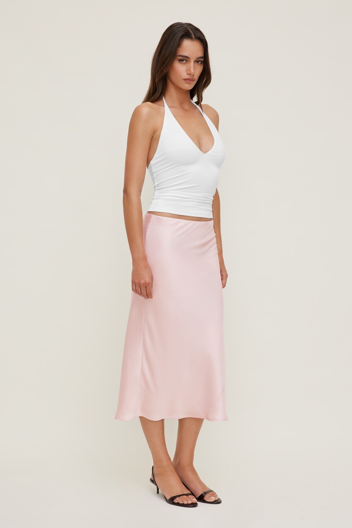 Dynamite On Sale | Sculpt Plunge Halter Top White