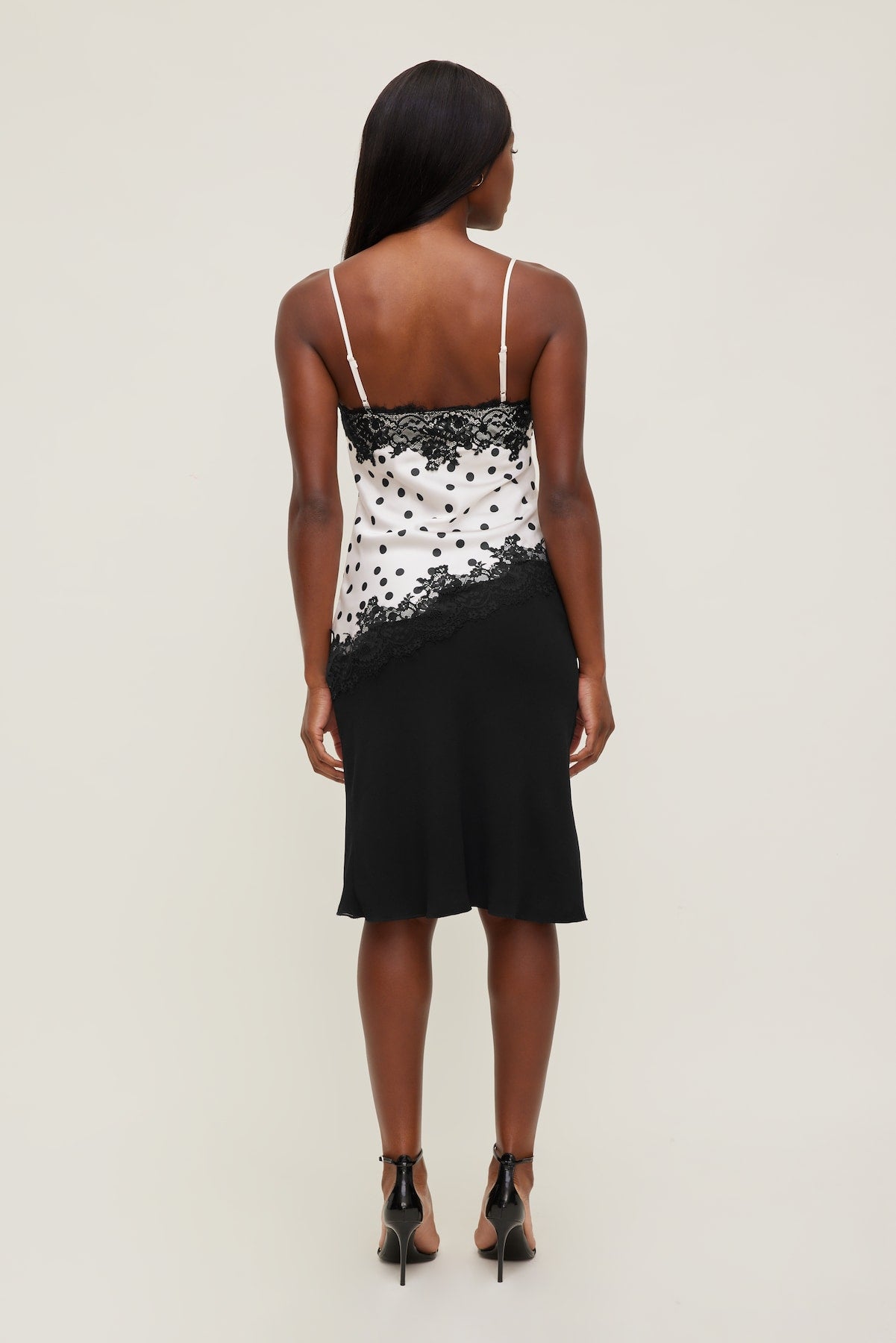 Dynamite Online | Cassie Asymmetric Lace Satin Cami Beige