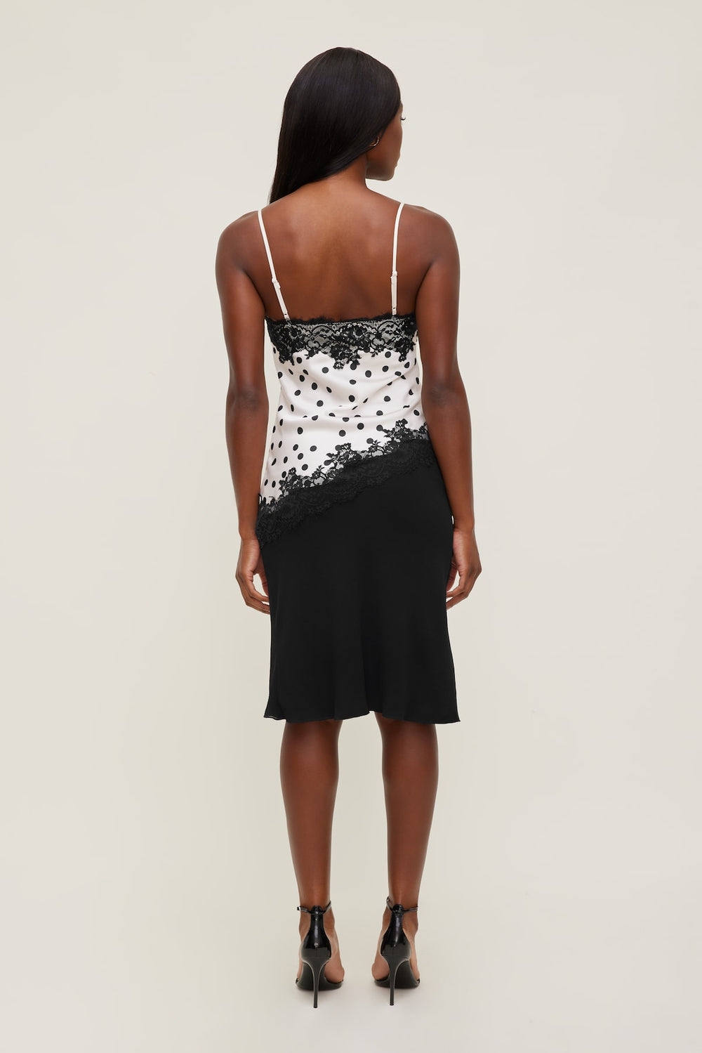 Dynamite Online | Cassie Asymmetric Lace Satin Cami Beige