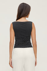 Dynamite Discount | Nola Printed Mesh Tank Top Black