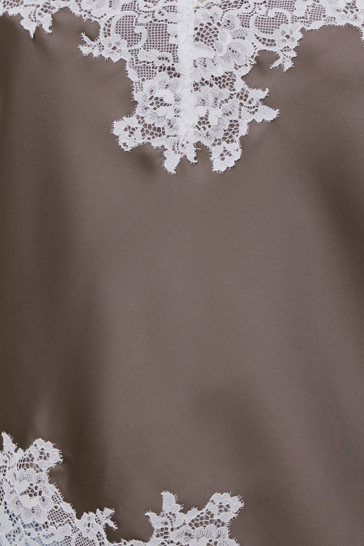 Dynamite Outlet | Cassie Asymmetric Lace Satin Cami Brown