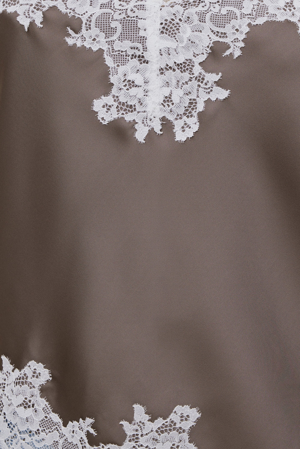 Dynamite Outlet | Cassie Asymmetric Lace Satin Cami Brown