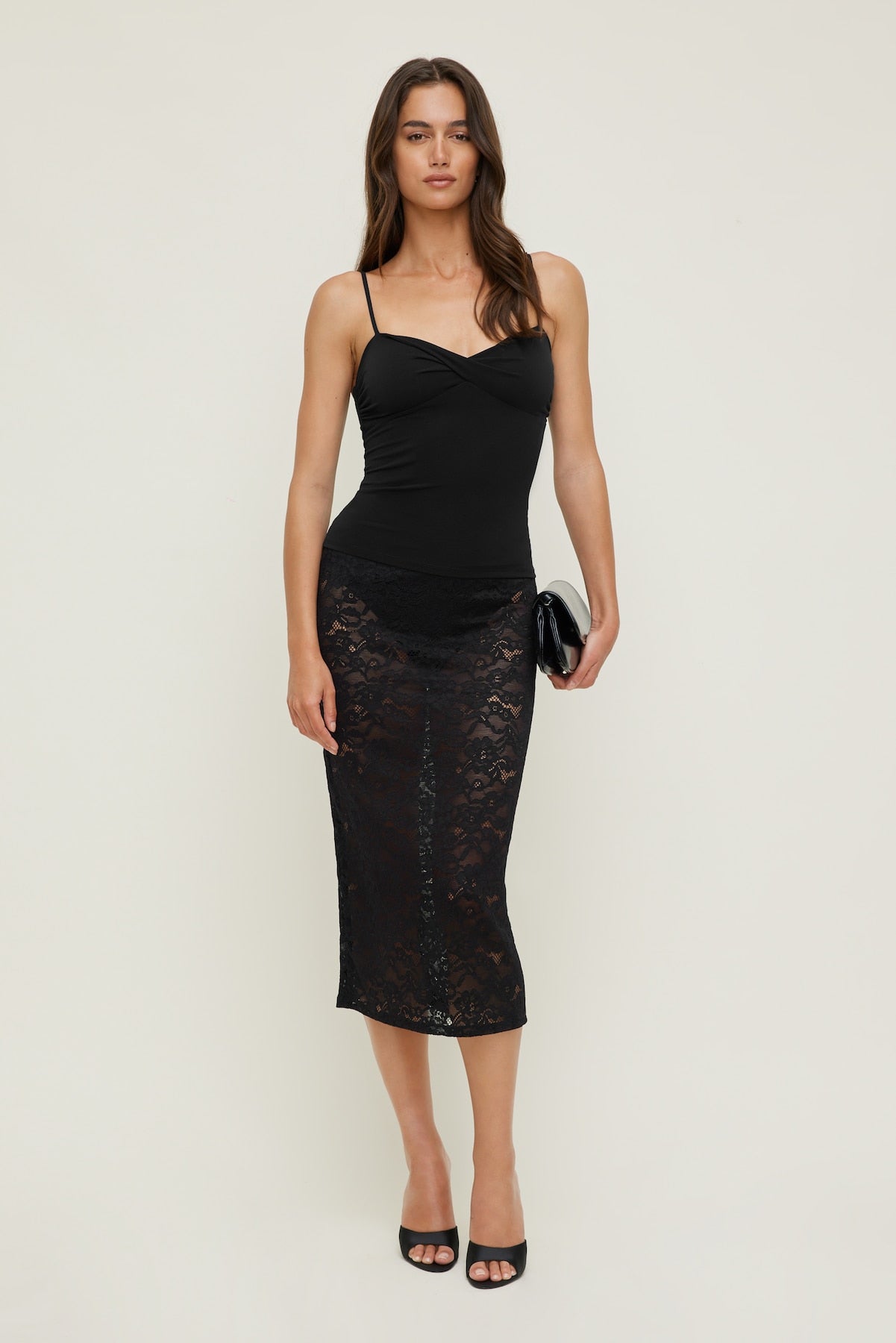 Dynamite Outlet | Twisted Cami Top Black