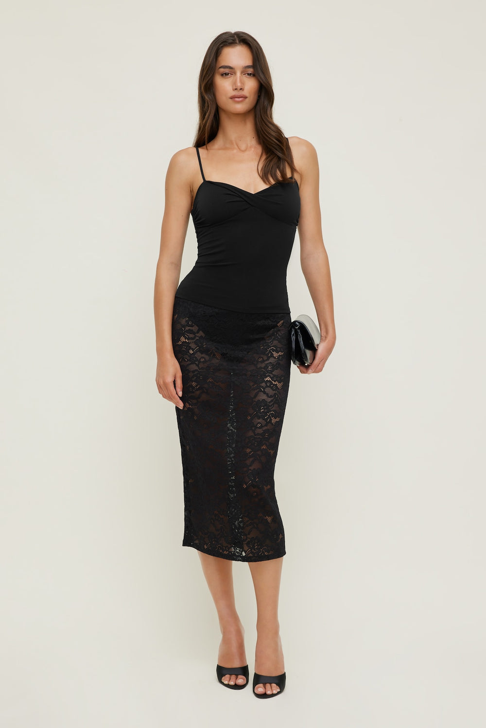 Dynamite Outlet | Twisted Cami Top Black