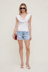 Dynamite Website Shop | Draped Scoop Neck Top White