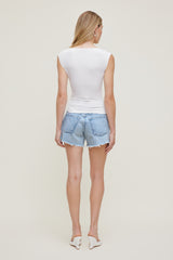 Dynamite Website Shop | Draped Scoop Neck Top White