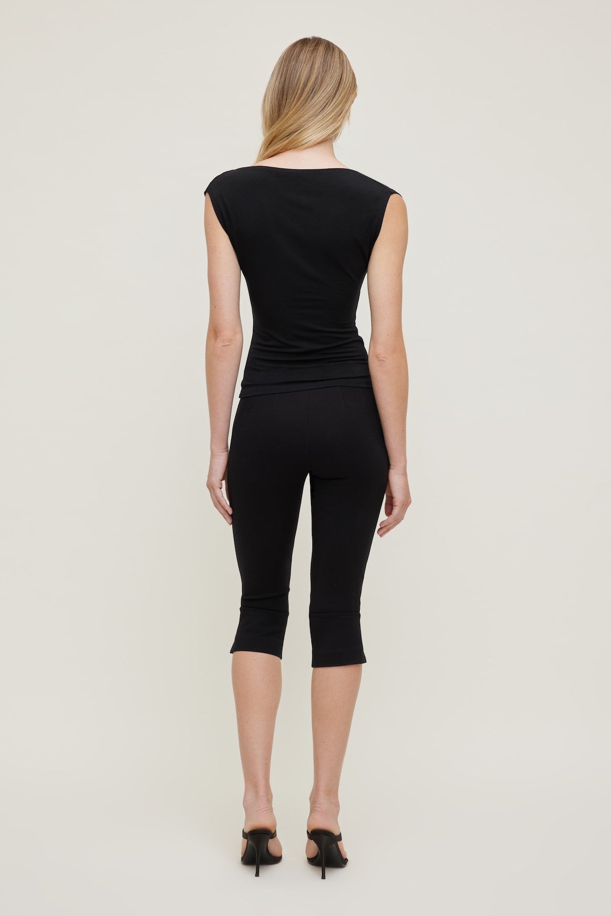 Dynamite Outlets | Draped Scoop Neck Top Black