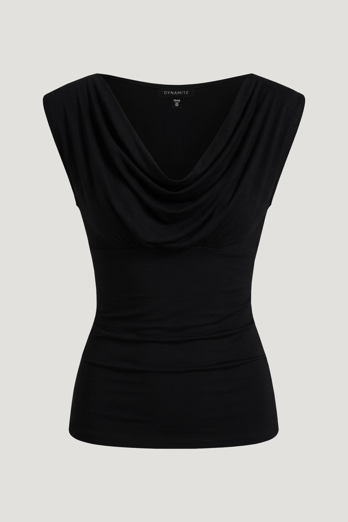 Dynamite Outlets | Draped Scoop Neck Top Black