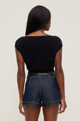 Dynamite US | Aria Boat Neck Sweater  Black