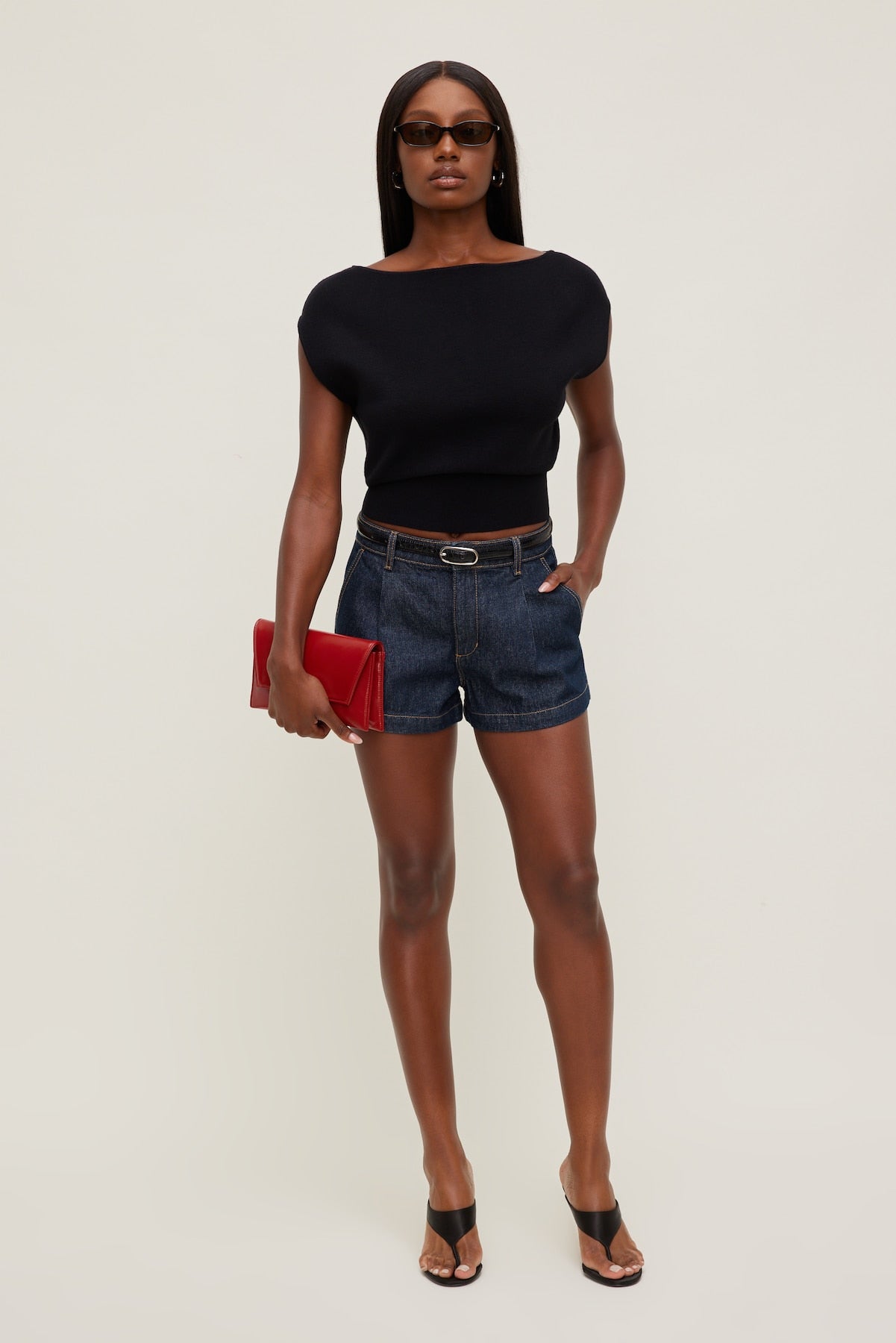 Dynamite US | Aria Boat Neck Sweater  Black