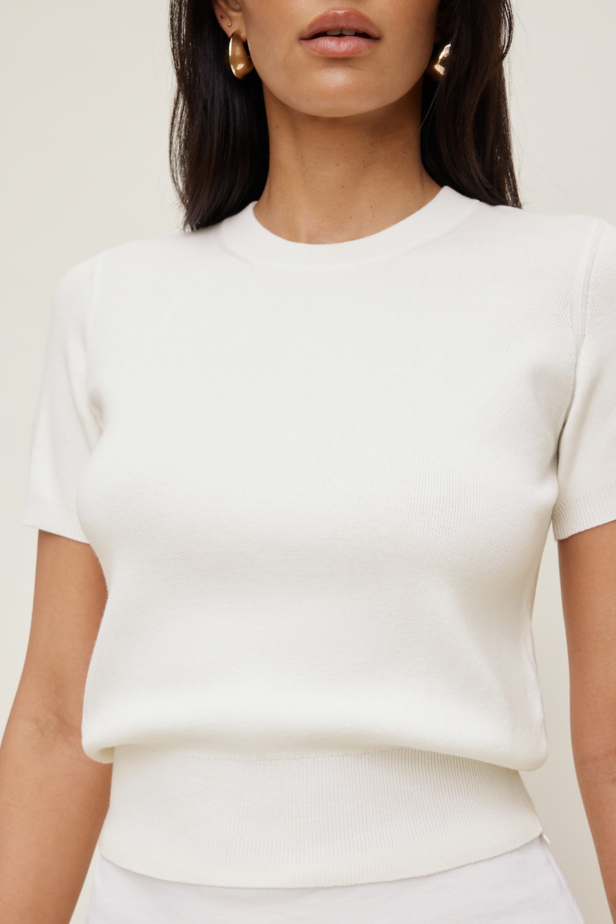 Dynamite On Sale | Clara Short Sleeve Sweater White