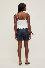 Dynamite Discount | Smocked Poplin Cami Top White