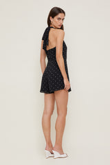 Dynamite Outlets | Halter Polka Dot Romper Black