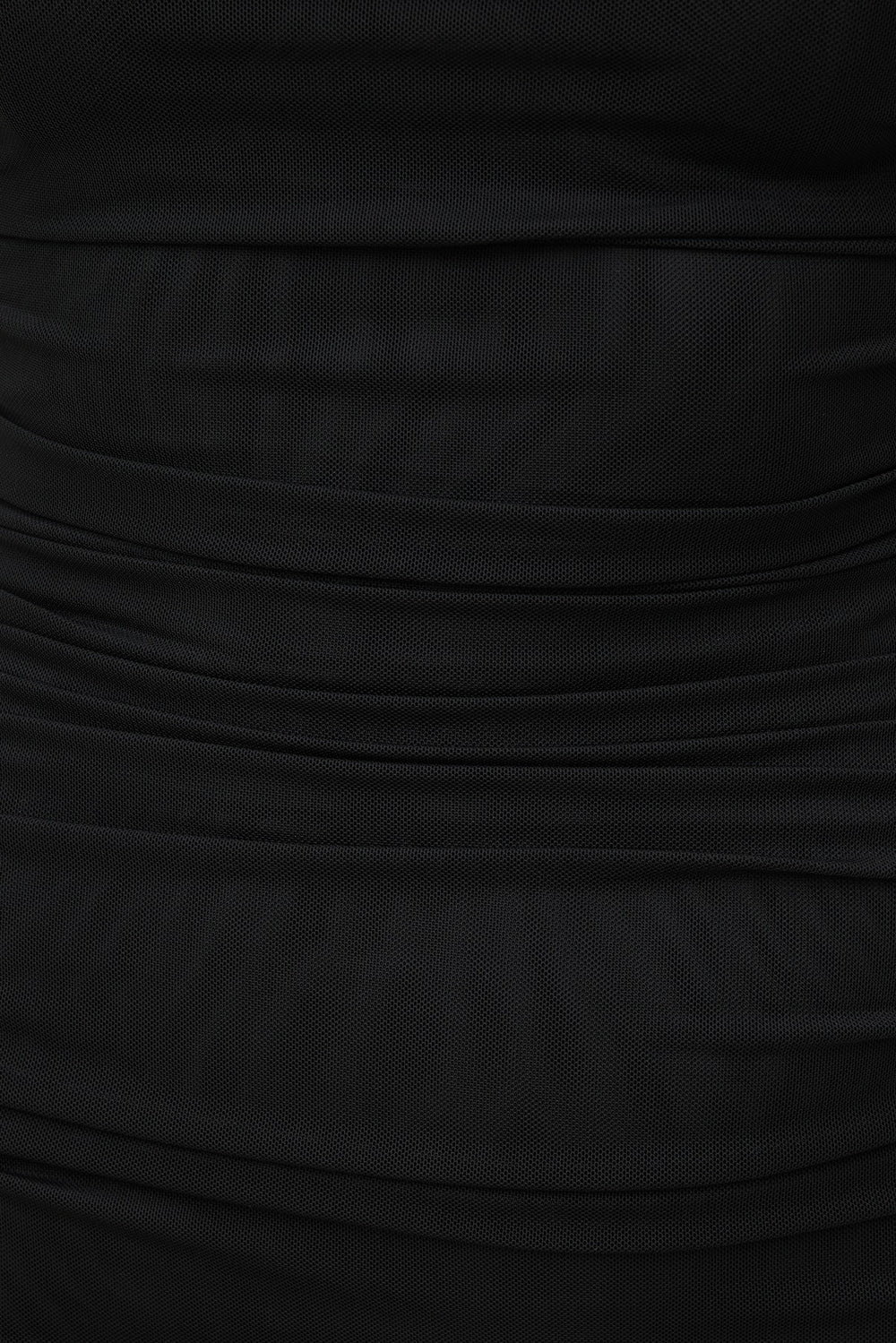 Dynamite US | Ruched Mesh Midi Dress Black