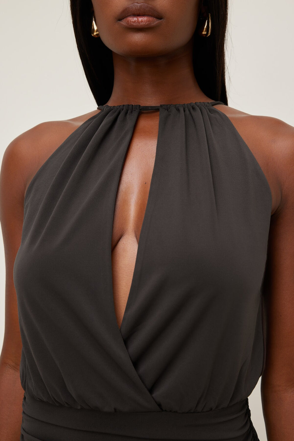 Dynamite Store | Sculpt Keyhole Mini Dress Brown