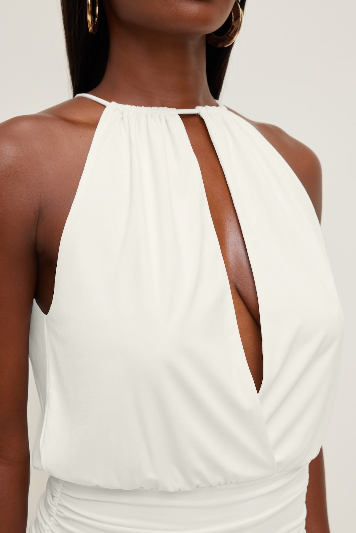 Dynamite Website Shop | Sculpt Keyhole Mini Dress White