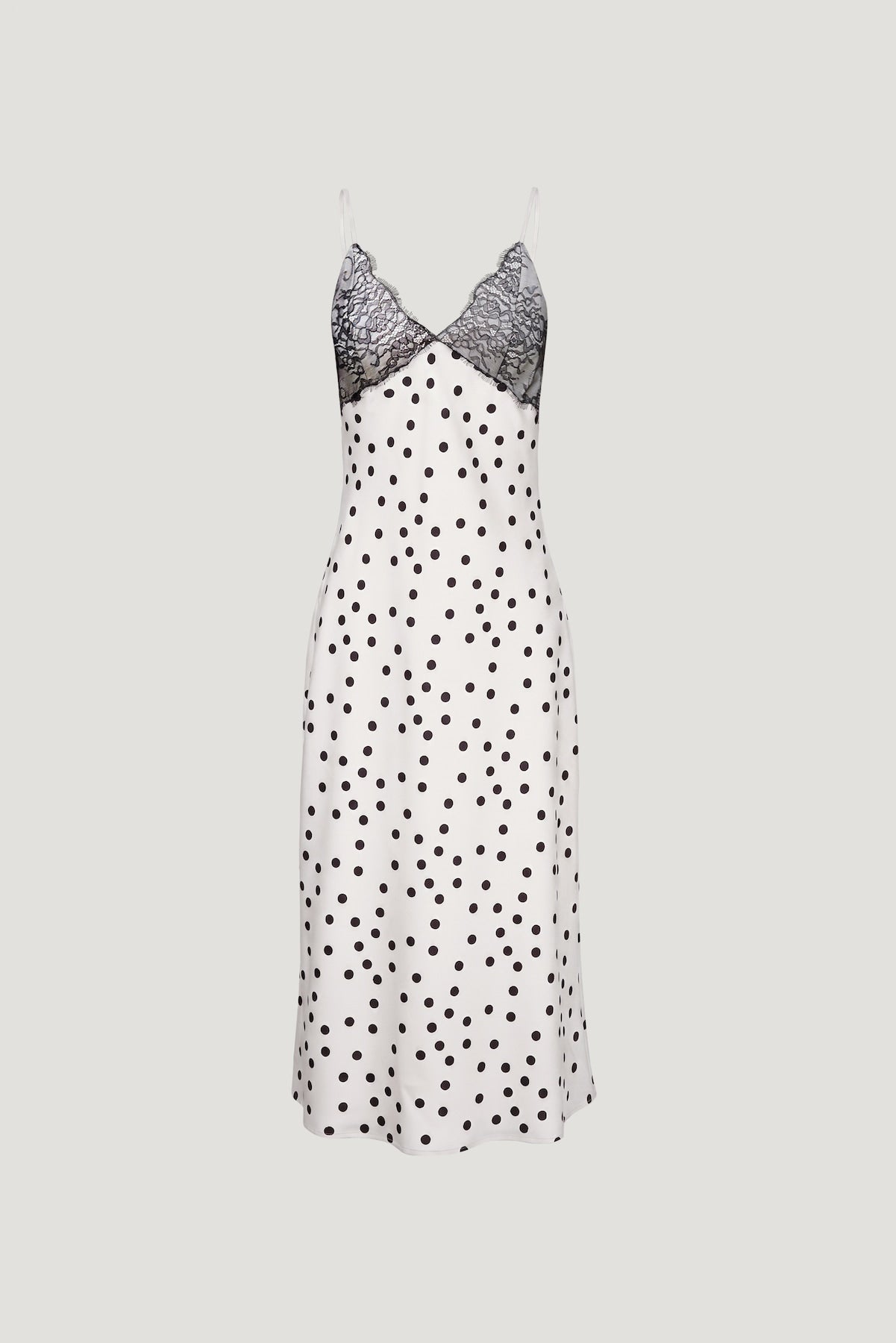 Dynamite Outlets | Lace Trim Satin Midi Dress Beige