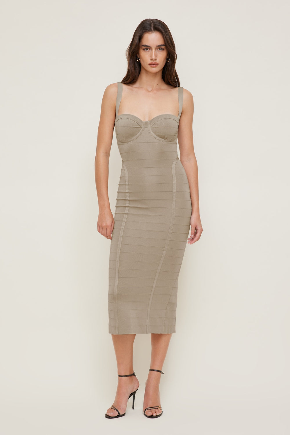 Dynamite On Sale | Bandage Midi Dress Beige