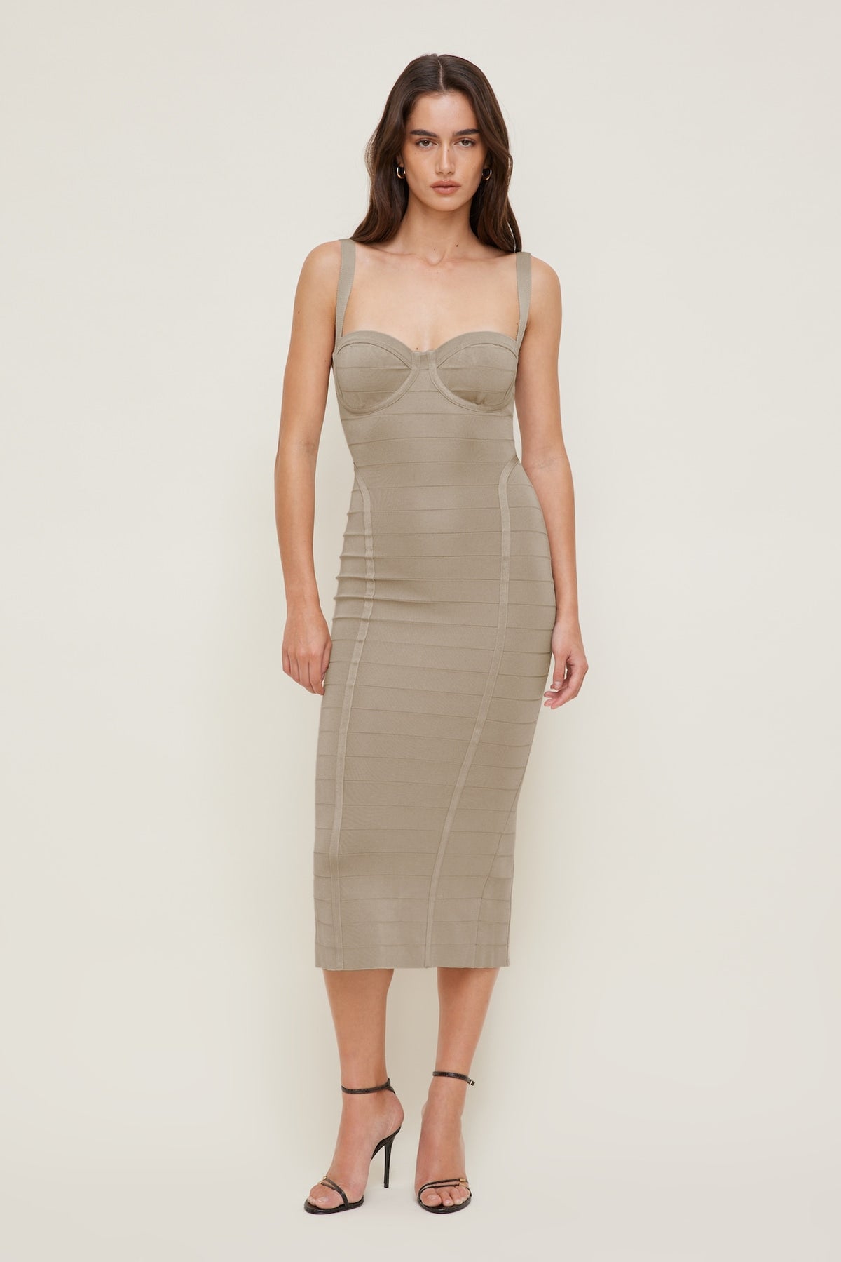 Dynamite On Sale | Bandage Midi Dress Beige